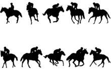 Horse Racing Silhouette Vector