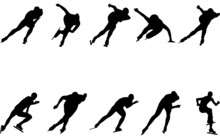 Speed Skating Silhouette Vector