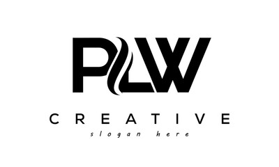 Letter PLW creative logo design vector	