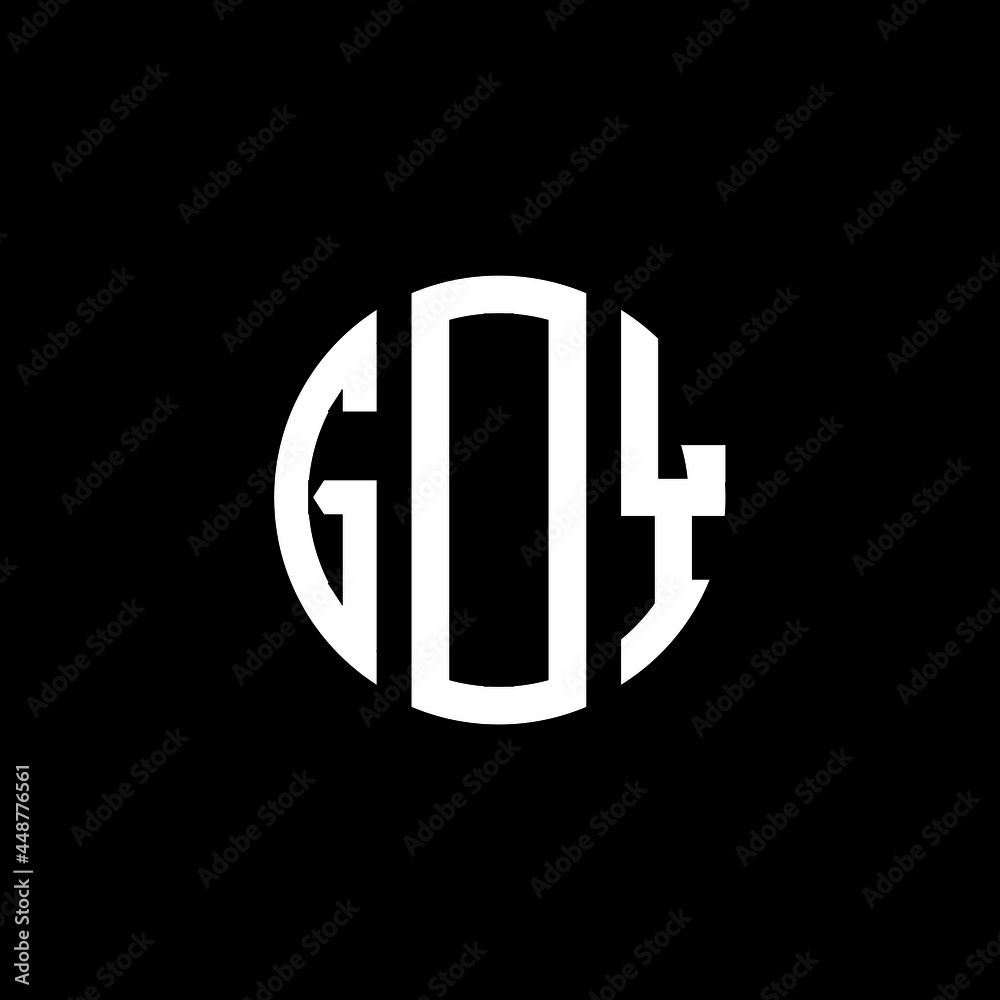 GDY letter logo design. GDY letter in circle shape. GDY Creative three letter logo. Logo with three letters. GDY circle logo. GDY letter vector design logo  - obrazy, fototapety, plakaty 