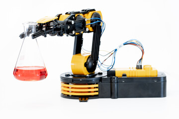 Sticker - Laboratory robot with flask in robotics science laboratory