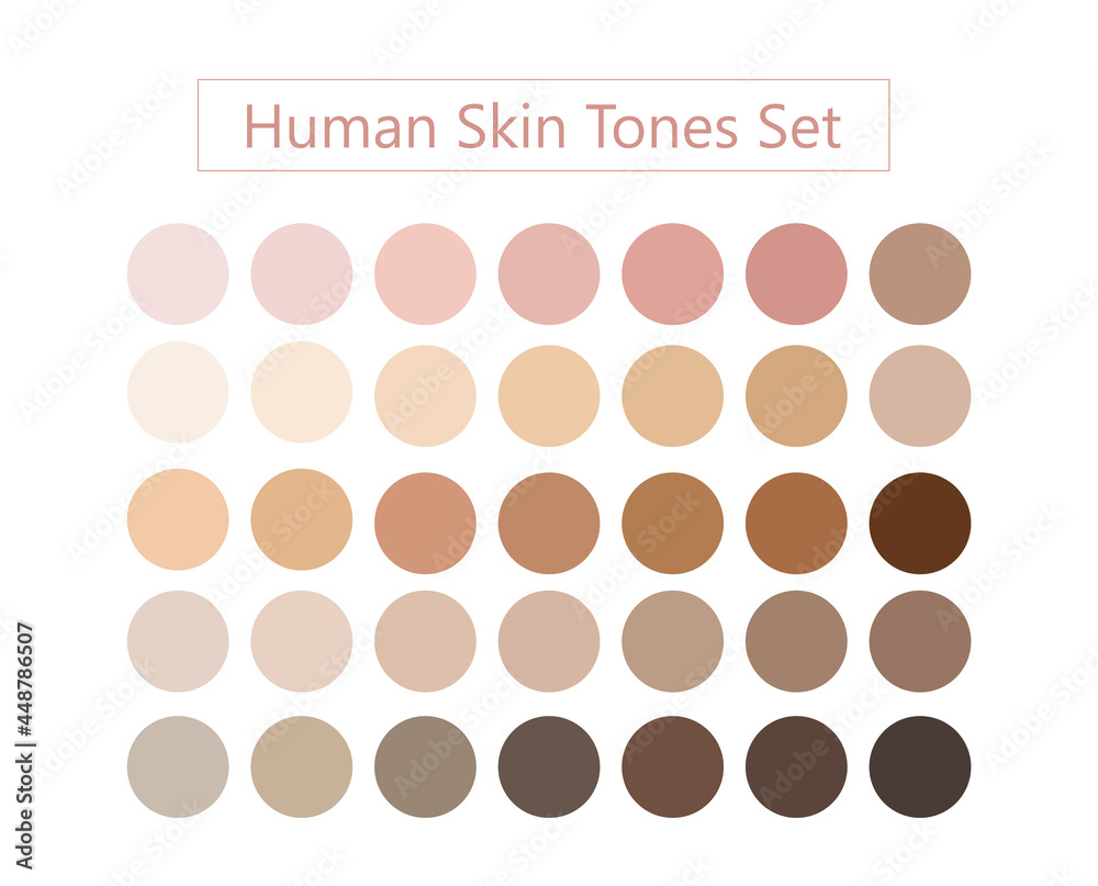 Human skin tones set vector. Face and body complexion palette ...