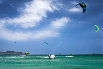 Wall Mural - kite surfing beach almanarre hyeres france