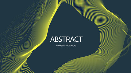 Poster - Cool abstract geometric background linear transition. Flyer billboard poster banner template