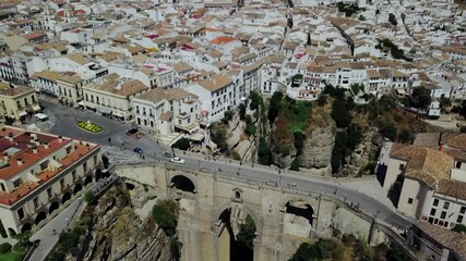 Sticker - Beautiful gorge, bridge and architecture in Ronda, Andalusia, Spain