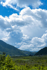 Canvas Print - Mountains covered with clouds