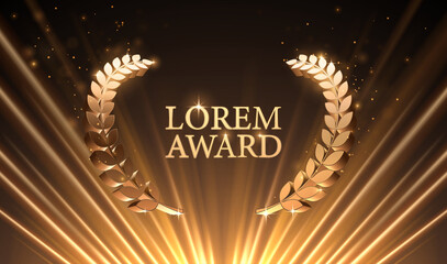 Poster - Abstract golden award background with light rays
