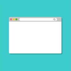 Poster - Modern browser window design isolated on blue background. Web window screen.