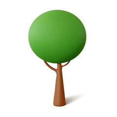 Poster - Tree isolated on a white background. 3d rendering vector illustration