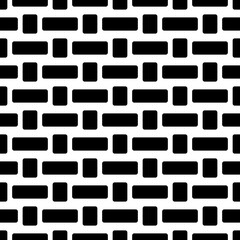Poster - In one bricks pattern. Vector seamless black blocks.