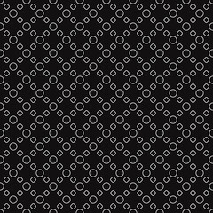 Poster - Black background and polka dot ornament. Vector seamless sample.