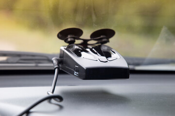 Radar detector.A warning about the camera. Car accessories.