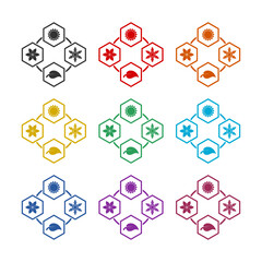 Sticker - Four seasons color icon set