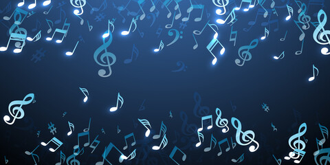 Wall Mural - Music notes cartoon vector illustration. Song