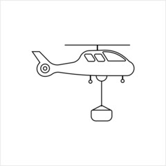 Wall Mural - Fire Fighting Helicopter Icon, Fire Service Helicopter Icon