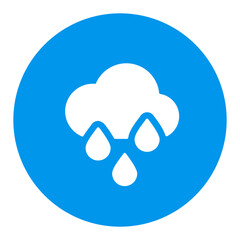 Wall Mural - Raincloud with raindrops glyph icon. Weather sign