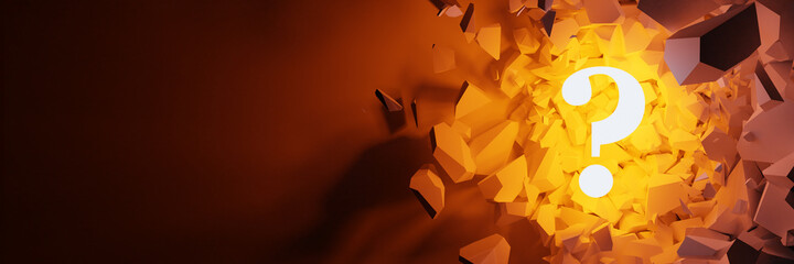 Poster - question mark concept, 3d rendering illustration