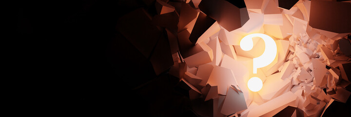 Poster - question mark concept, 3d rendering illustration
