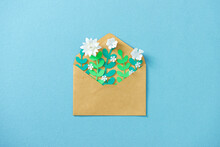 Love Letter With A Bunch Of Flowers In Paper
