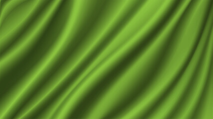 Wall Mural - Abstract vector background luxury green cloth or liquid wave Abstract or green fabric texture background. Cloth soft wave. Creases of satin, silk, and cotton.