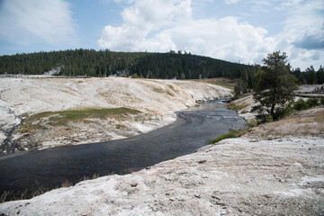 Wall Mural - Geothermal formations in Yellowstone National Park. 