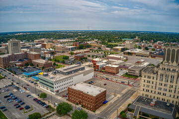 aerial view of saginaw, michigan during summer