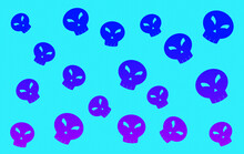 Blue Skull Pattern Background