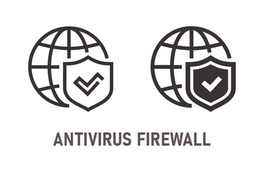 Aufkleber - antivirus firewall icon on white background. vector illustration.
