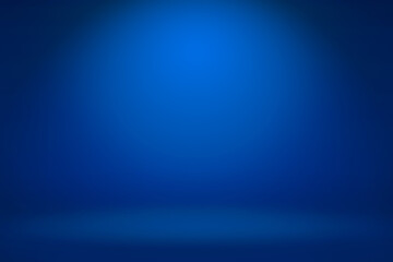 Empty dark blue studio room with light and shadow abstract background. Copy space studio room for present your products.