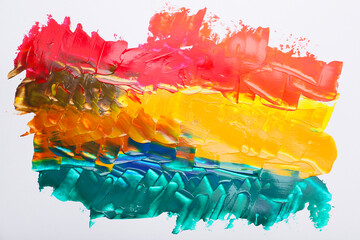 Wall Mural - Colorful paint strokes on paper sheet