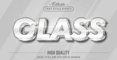 Leinwandbilder - Editable text style effect - Glass text style theme.