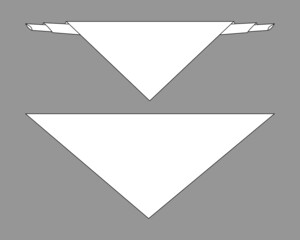 White Triangle Scout Scarf Template on Gray Background, Vector File.