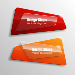 Poster - Design shape glass Origami vector banner