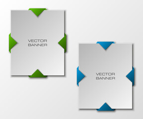 Vector banner. The original form as two form, overlapping. The flat image. Advertising Design shape. Vector label tag.