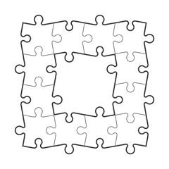 Leinwandbilder - A lot of piece flat puzzle pattern presentation. Many step puzzles business background. Simple pattern. Section compare service banner. Puzzle illustration template simple shape. Abstract Background