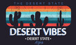Desert vibes colorful artwork for apparel. Cactus artwork for tee, sticker, poster and others uses.