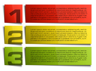 Fototapete - Information infographic statistic vector presentation. Graphic composition for your business presentations. 3 glossy strip for your annotations. 3 color sticker for registration of proposals