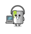 © heriyusuf - Mascot Illustration of paint tin with a laptop