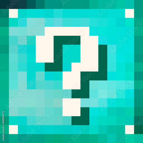 Diamond Lucky block. Question box. Color pixel box with question mark. The co...