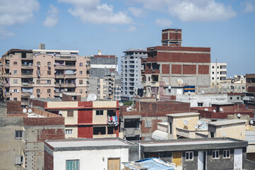 Wall Mural - Scenic view of Cairo city in Egypt on a cloudy sky background