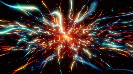 Wall Mural - This motion stock graphic shows multicolored energy tongues.
