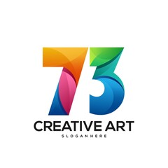 73 logo gradient colorful design