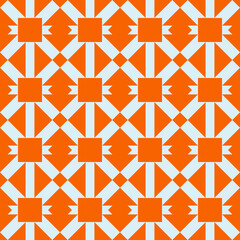 Poster - Orange background and white shapes. Vector seamless shape pattern.