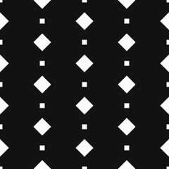 Aufkleber - Rhombs and squares whie. Black background. Vector.