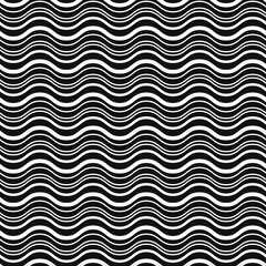 Poster - White waves and black background. Vector sample with repeated stripes. Like sea wave or ocean.