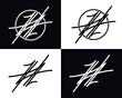 ZZ, ZHL, ZL, 7L, ZAL, 7HL logo. Label for social media content. Vector hand-drawn illustration design. written as anagram or signature. 