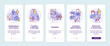 © IMG visuals icons - Stages of family life cycle onboarding mobile app page screen. Parenting walkthrough 5 steps graphic instructions with concepts. UI, UX, GUI vector template with linear color illustrations