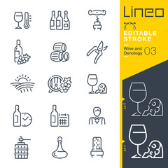 Lineo Editable Stroke - Wine and Oenology line icons