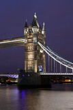 Fototapeta Londyn - Tower bridge by night, London, UK