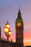 Fototapeta Big Ben - Elizabeth Tower or Big Ben at sunset, London, UK